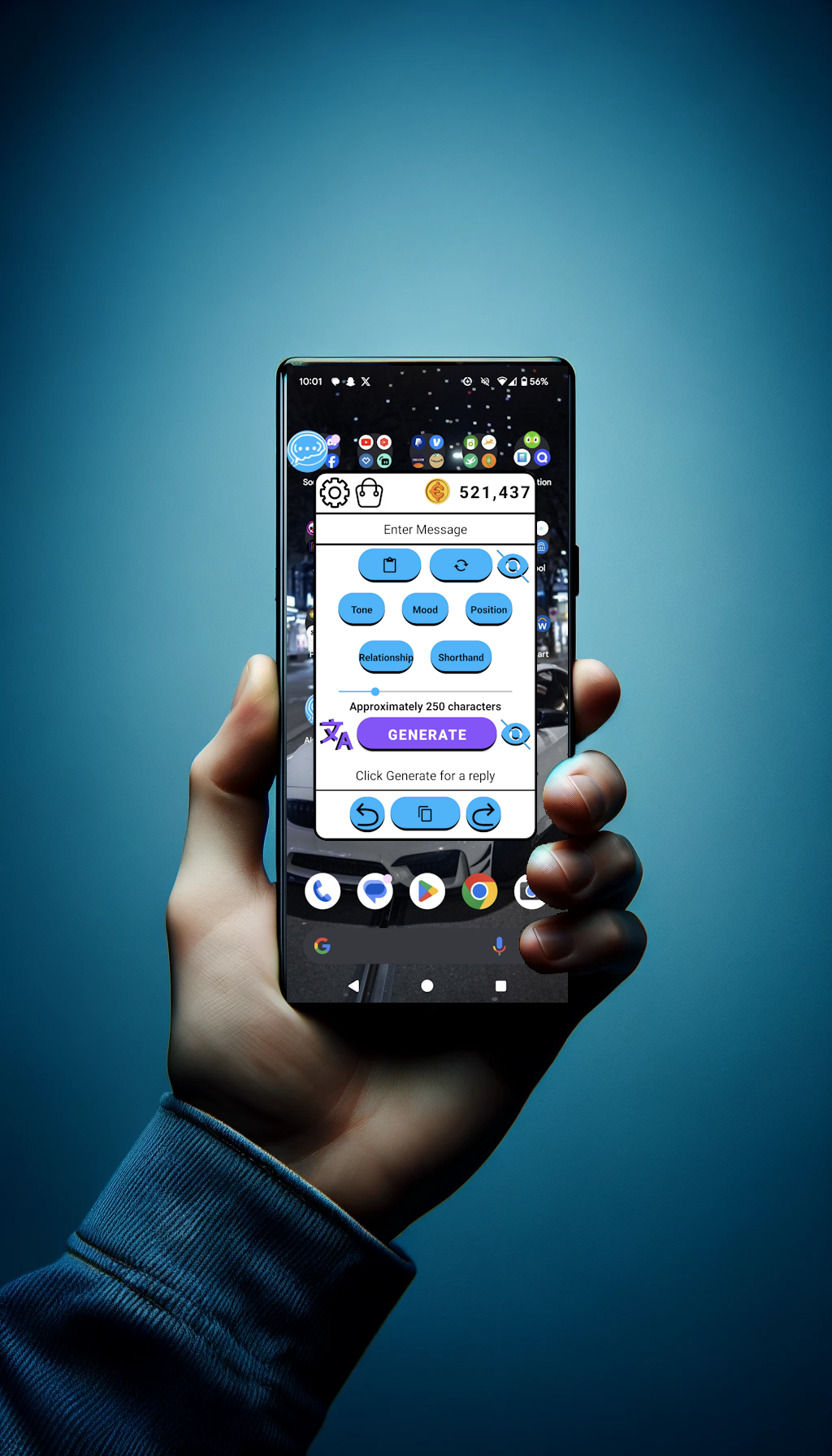 AI Reply app on a phone
